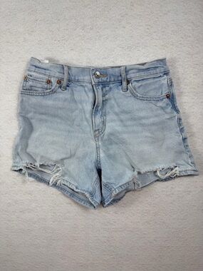 American Eagle Outfitters Distressed Relaxed Denim Jean Shorts Sz 0